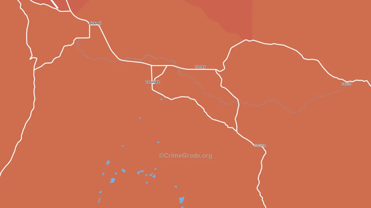 Teasdale, UT Map of Murder Rates