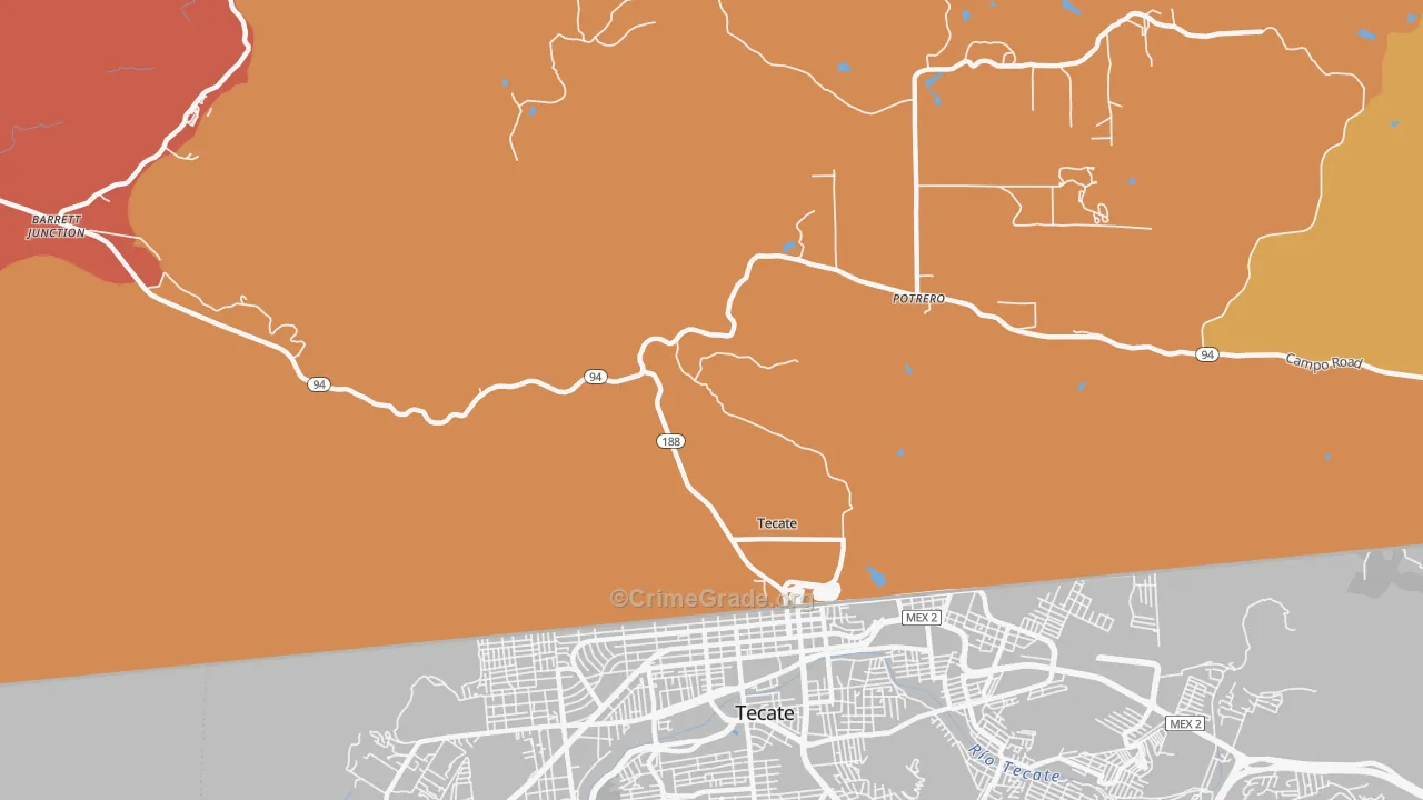 Tecate, CA Map of Murder Rates