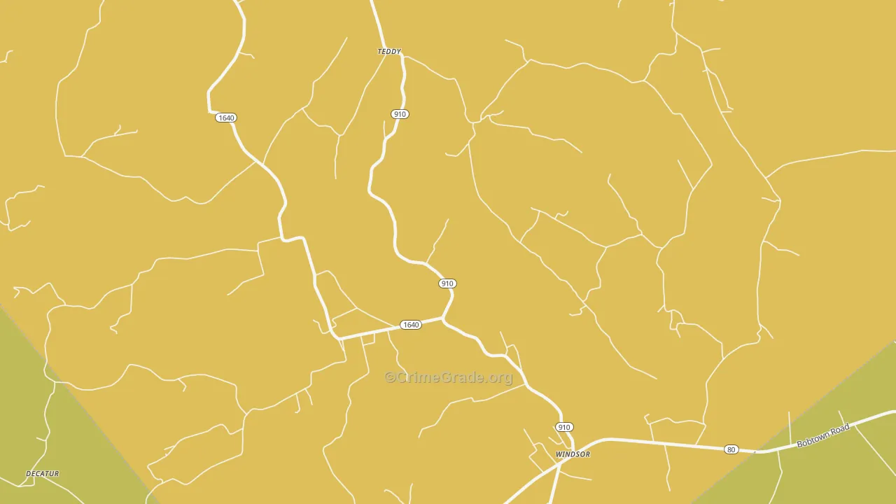 Teddy, KY Map of Murder Rates