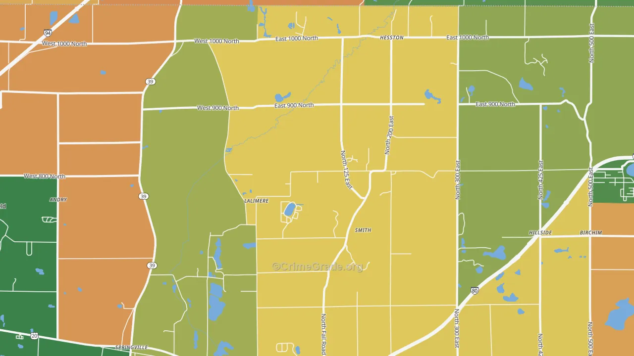 Tee Lake, IN Map of Murder Rates