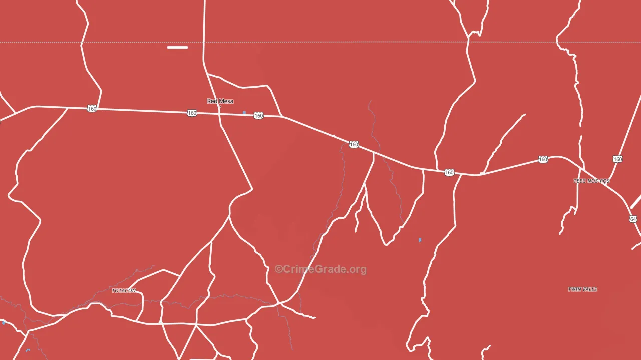 Teec Nos Pos, AZ Map of Murder Rates