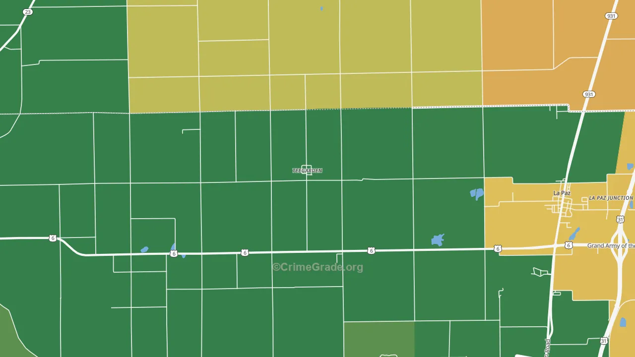 Teegarden, IN Map of Murder Rates