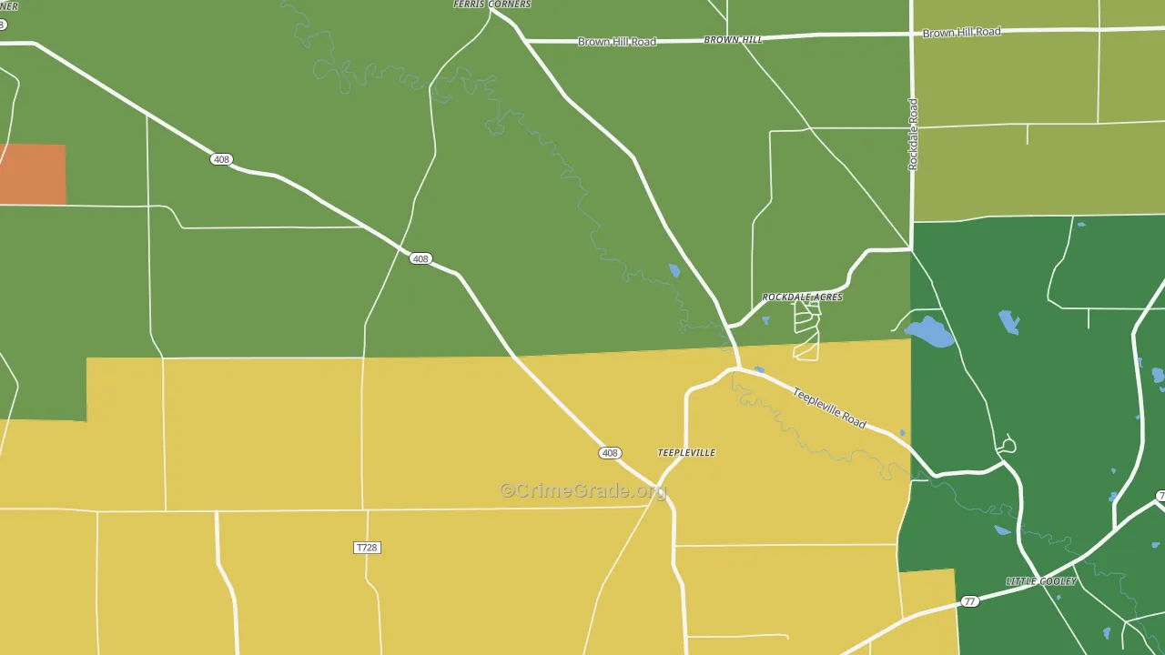 Teepleville, PA Map of Murder Rates