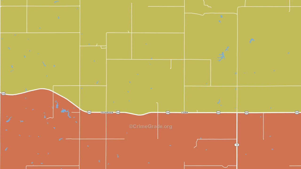 Tegarden, OK Map of Murder Rates