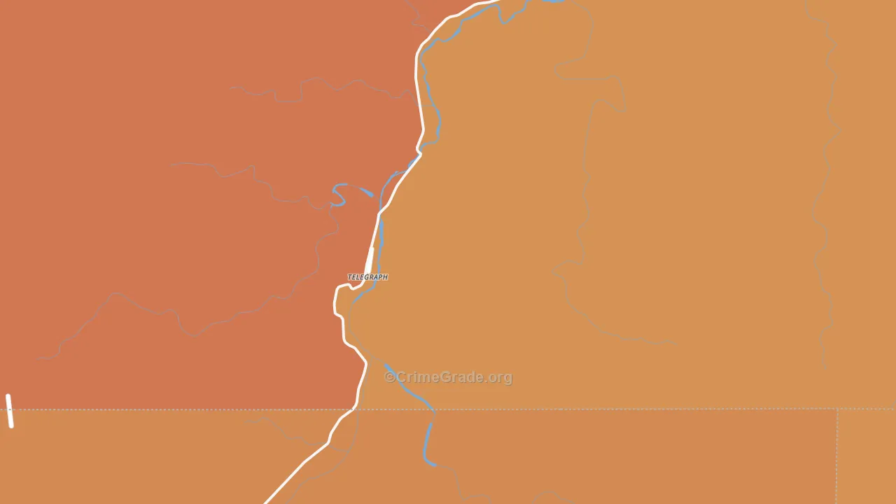 Telegraph, TX Map of Murder Rates