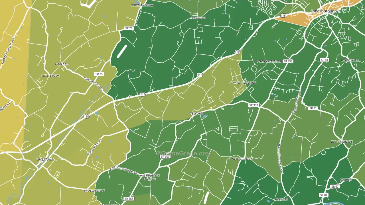 Telford, TN Map of Murder Rates