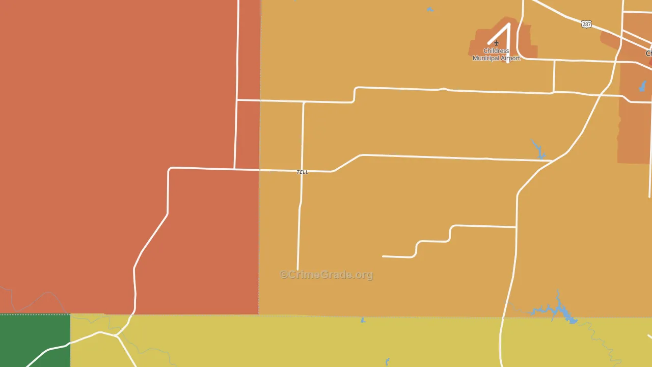 Tell, TX Map of Murder Rates