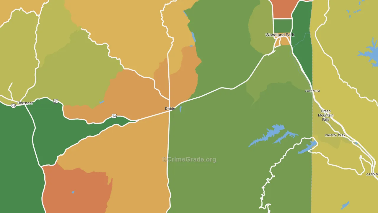 Teller County, CO Map of Murder Rates