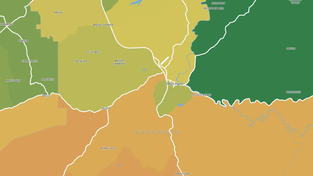 Tellico Plains, TN Map of Murder Rates