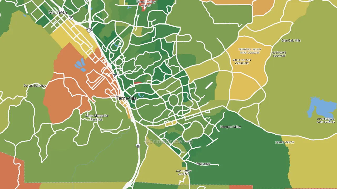 Temecula, CA Map of Murder Rates