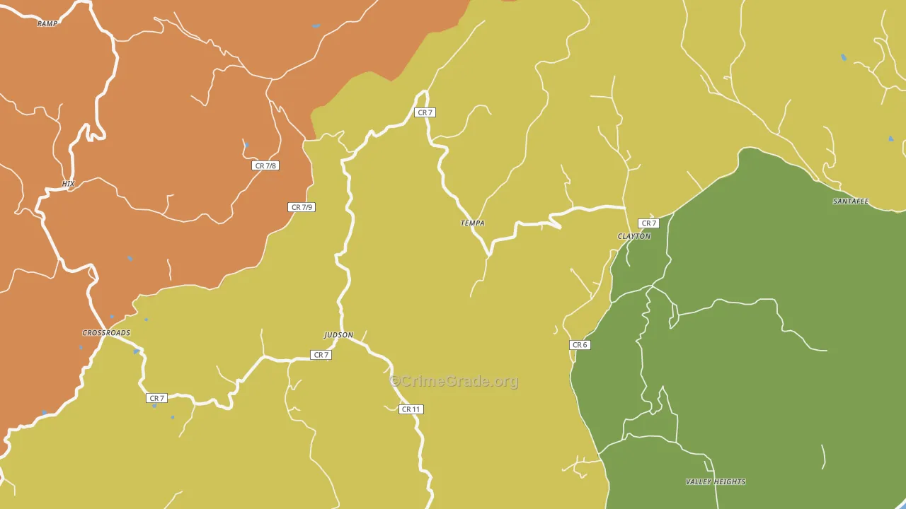 Tempa, WV Map of Murder Rates