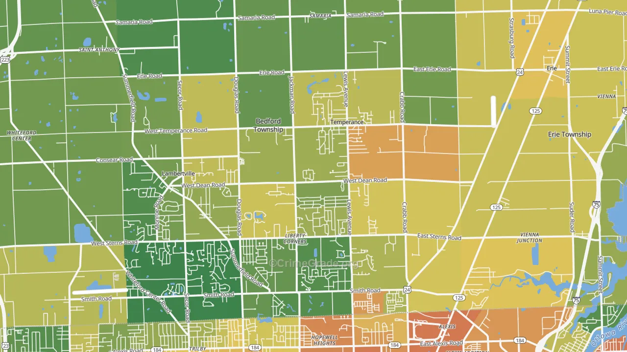 Temperance, MI Map of Murder Rates