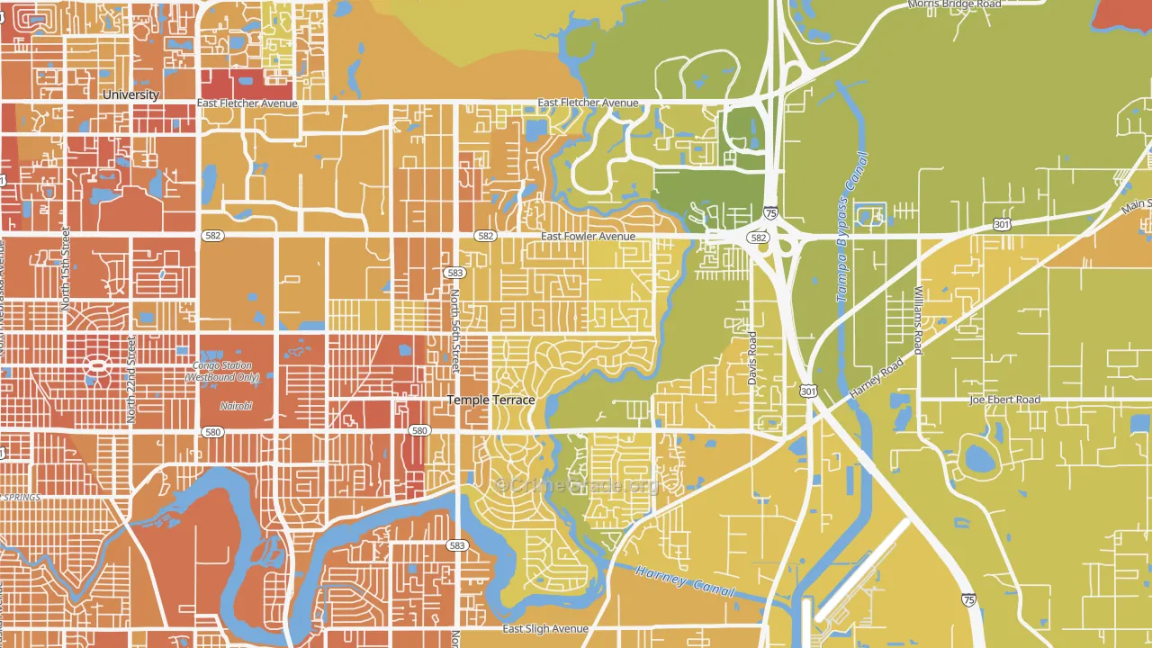 Temple Terrace, FL Map of Murder Rates