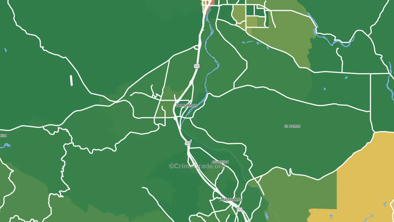 Templeton, CA Map of Murder Rates