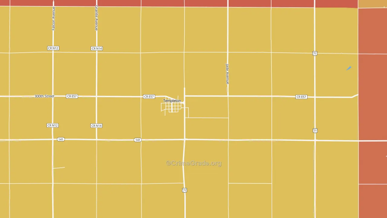 Templeton, IA Map of Murder Rates