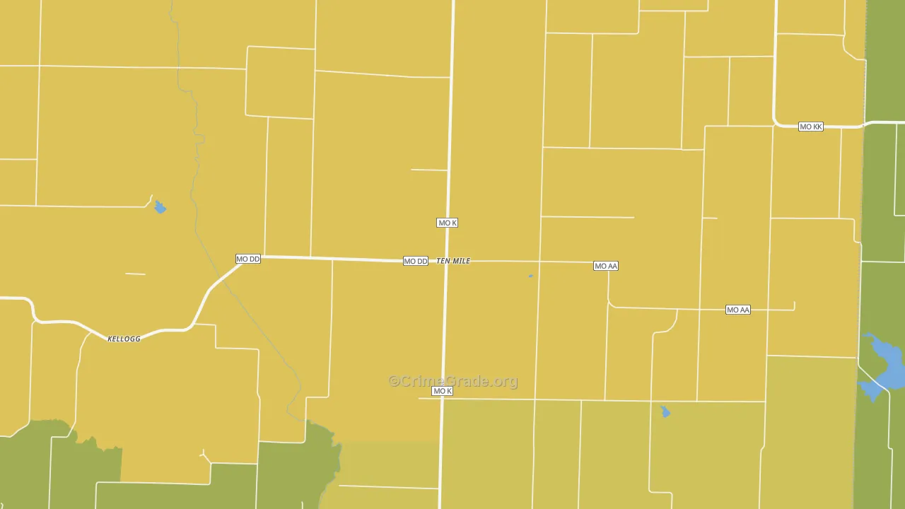 Ten Mile, MO Map of Murder Rates