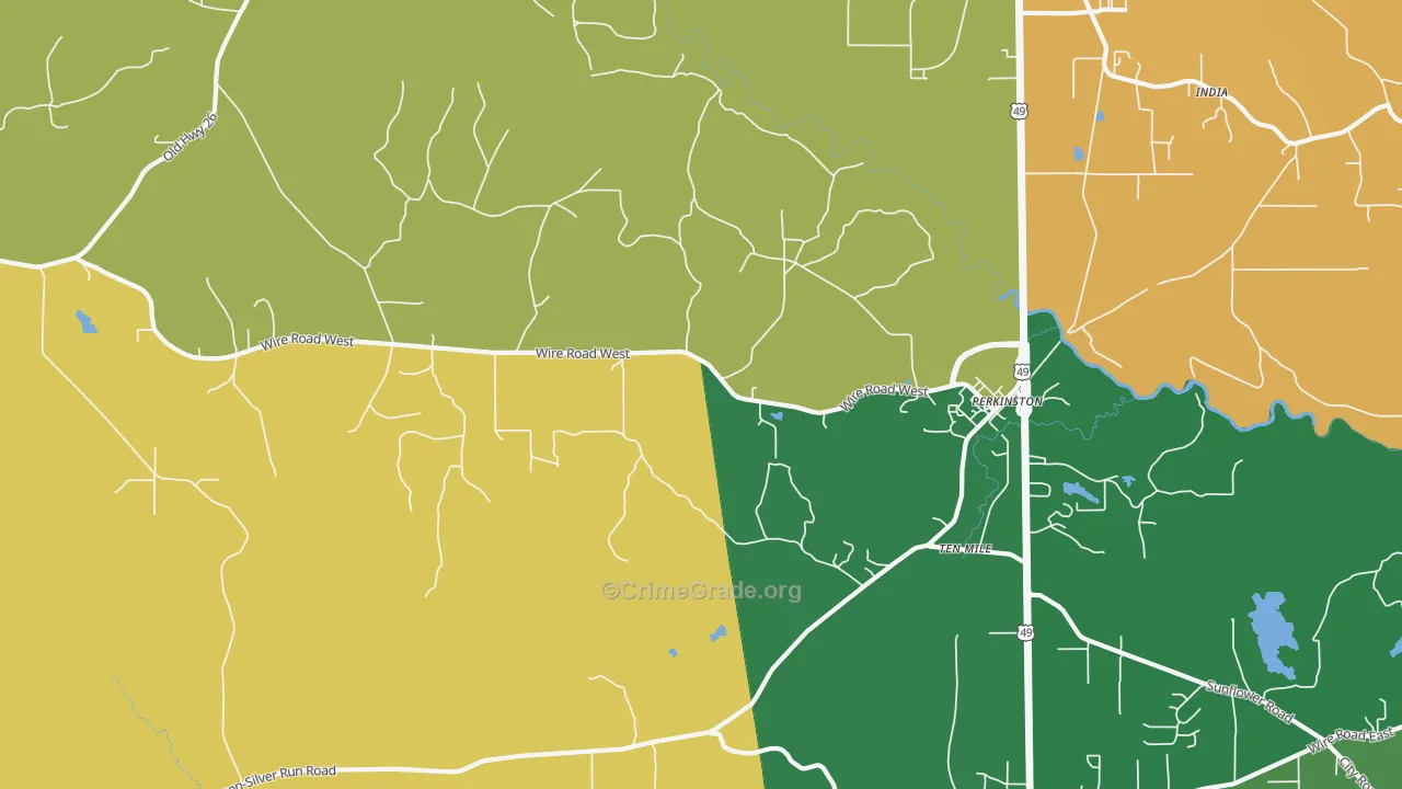 Ten Mile, MS Map of Murder Rates