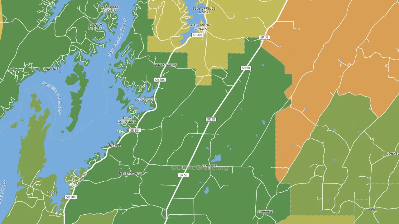 Ten Mile, TN Map of Murder Rates