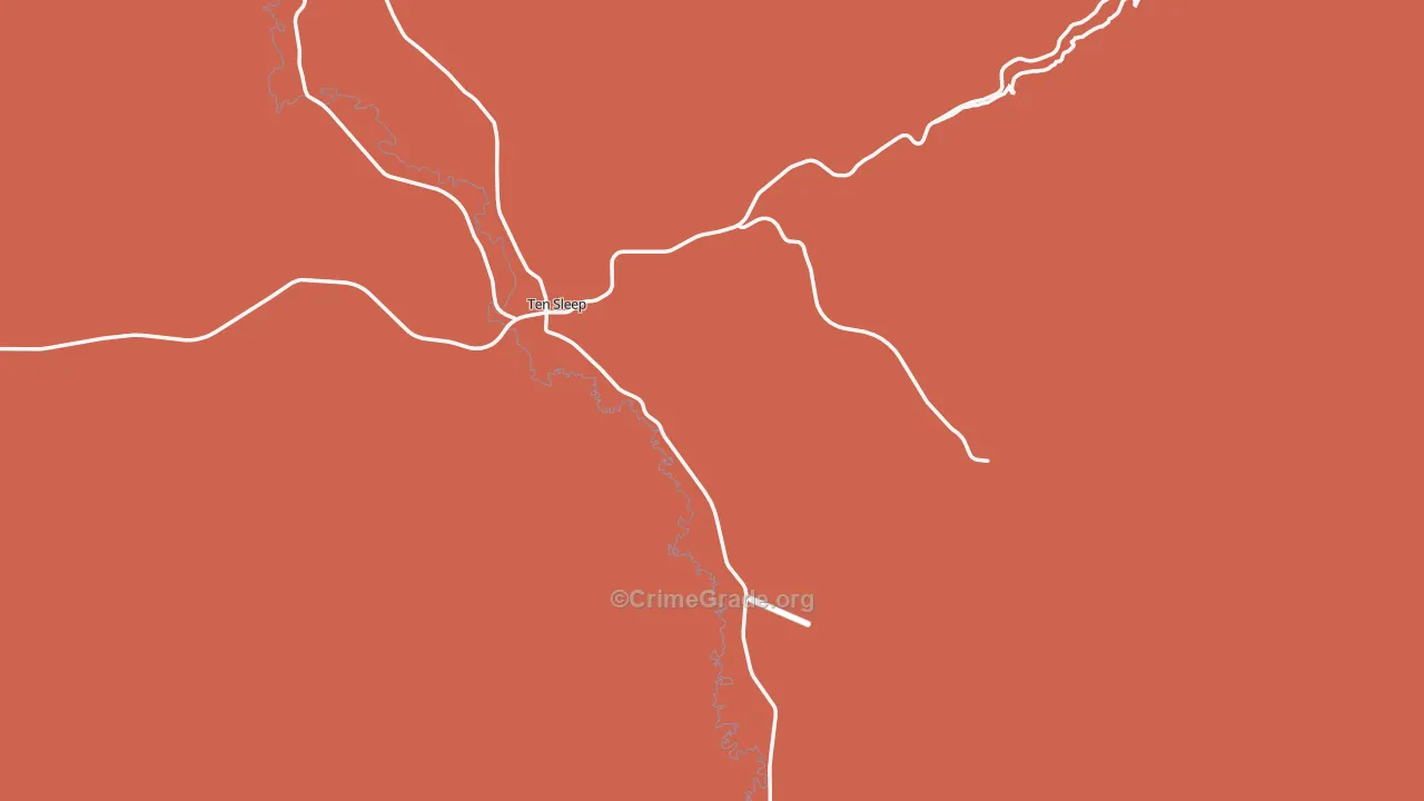 Ten Sleep, WY Map of Murder Rates