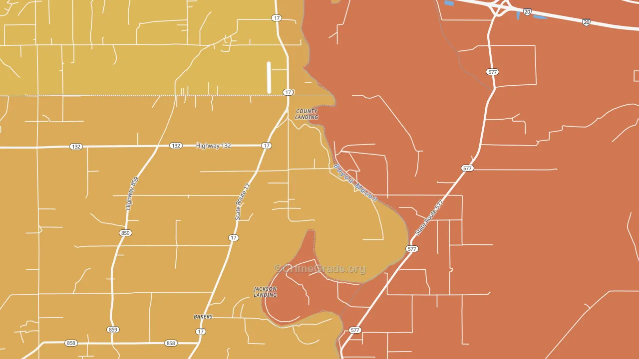 Tendal, LA Map of Murder Rates