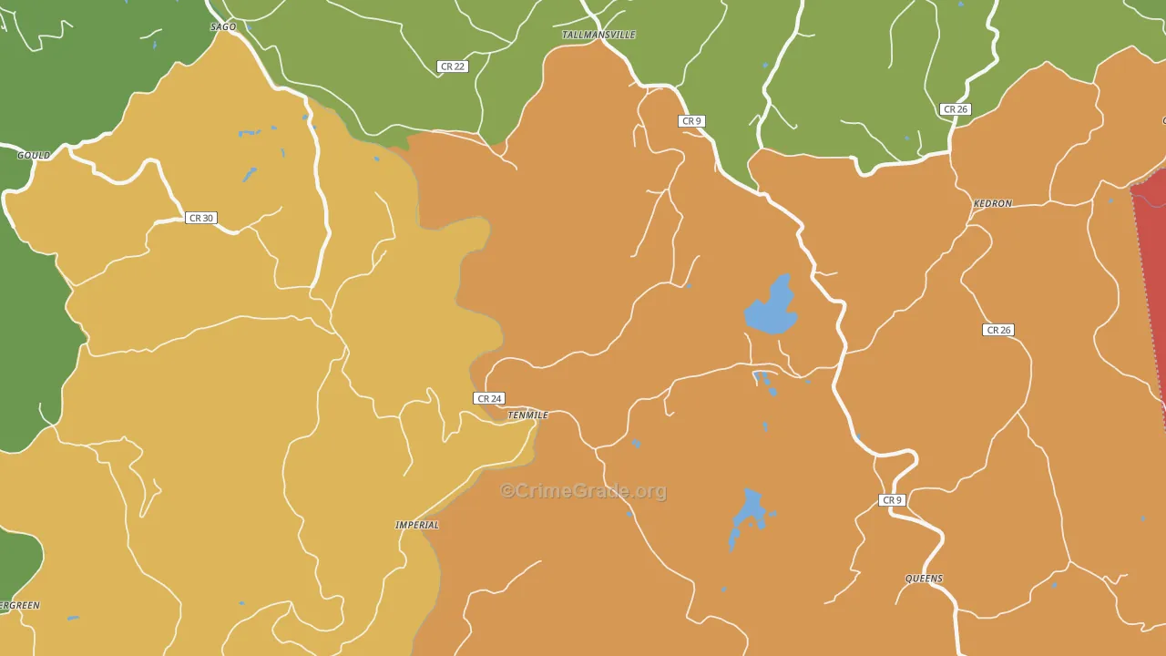 Tenmile, WV Map of Murder Rates