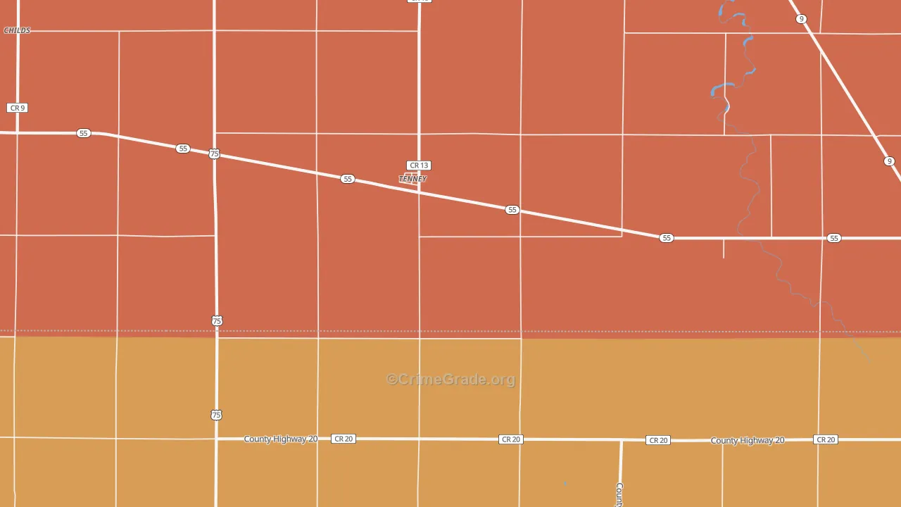 Tenney, MN Map of Murder Rates