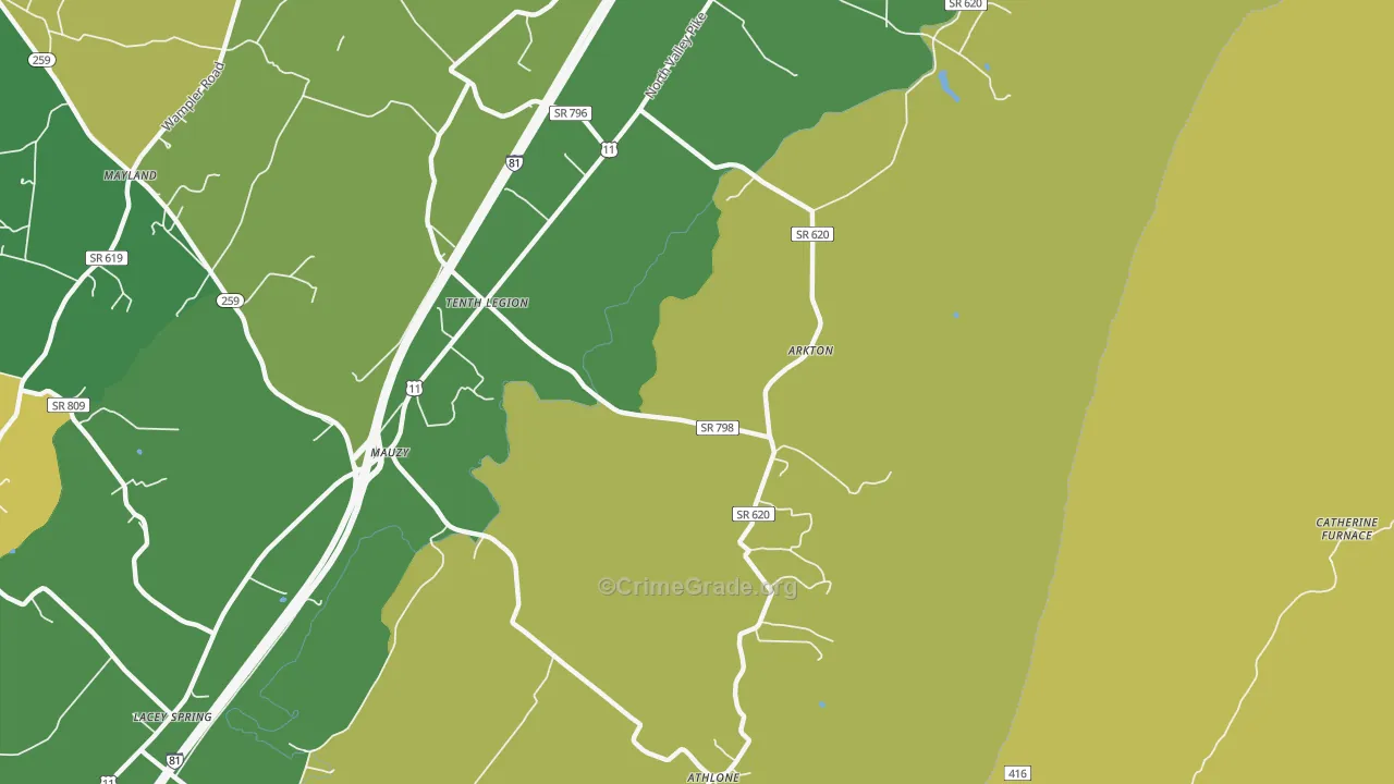 Tenth Legion, VA Map of Murder Rates