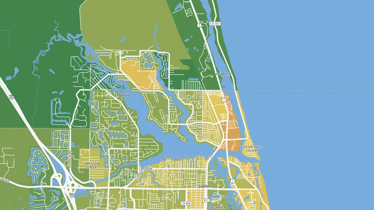 Tequesta, FL Map of Murder Rates
