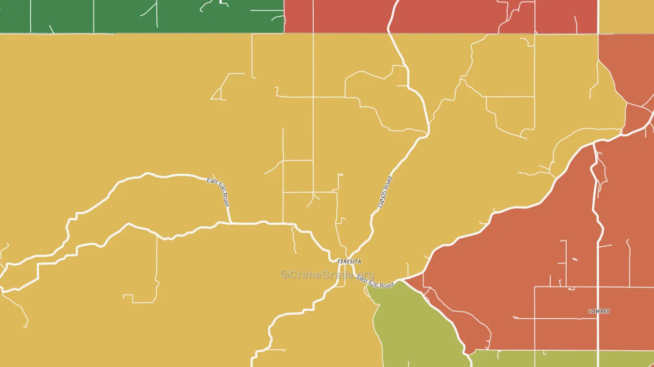 Teresita, OK Map of Murder Rates