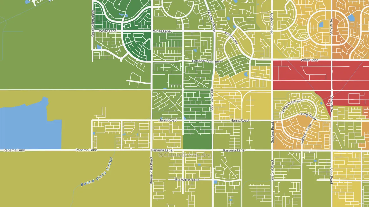 Terra Vista, Bakersfield, CA Map of Murder Rates