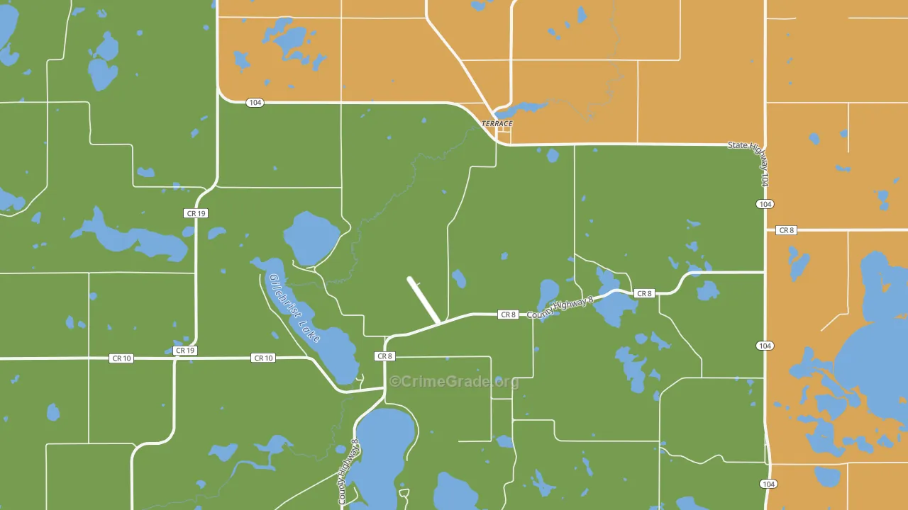 Terrace, MN Map of Murder Rates