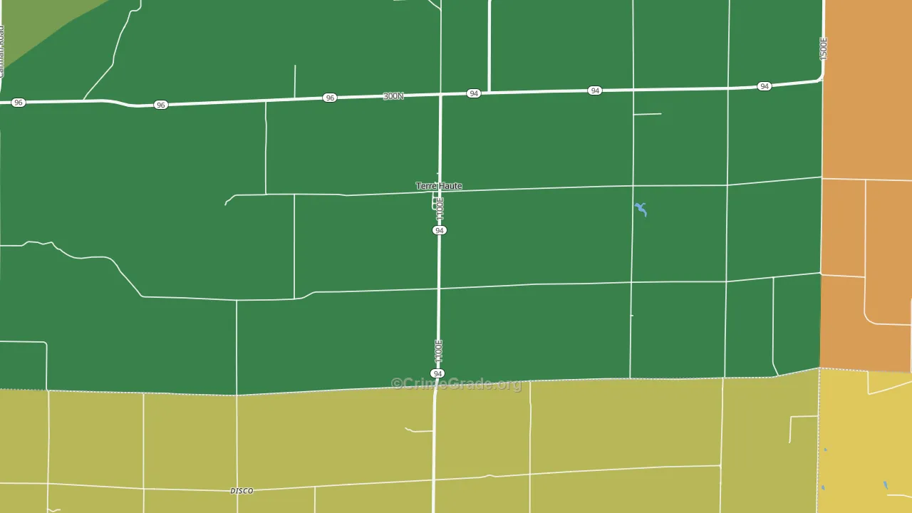 Terre Haute, IL Map of Murder Rates