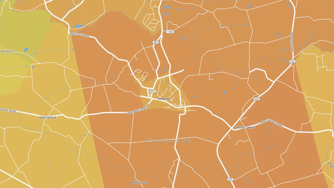 Terre Hill, PA Map of Murder Rates