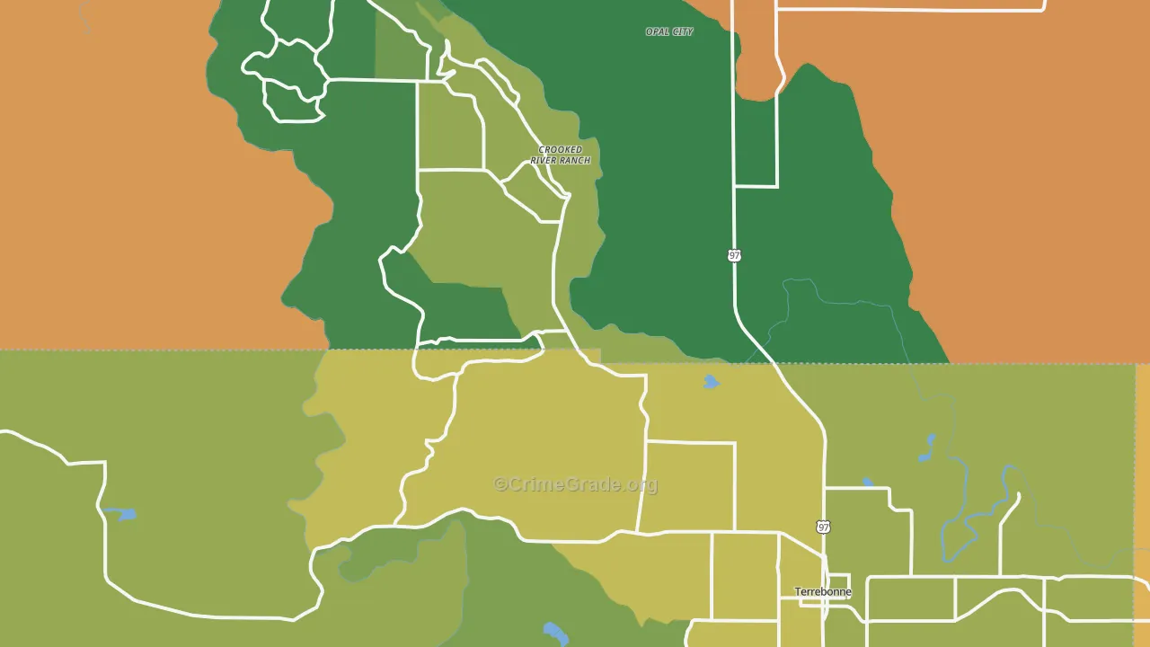 Terrebonne, OR Map of Murder Rates