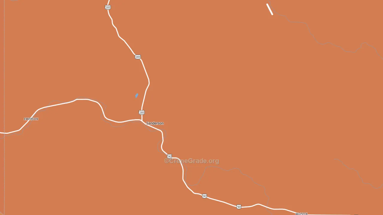 Terrell County, TX Map of Murder Rates
