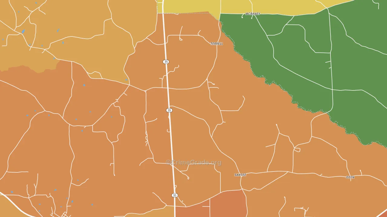 Terrell, MS Map of Murder Rates