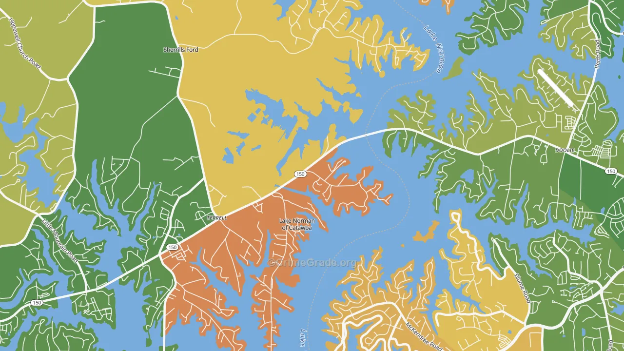 Terrell, NC Map of Murder Rates