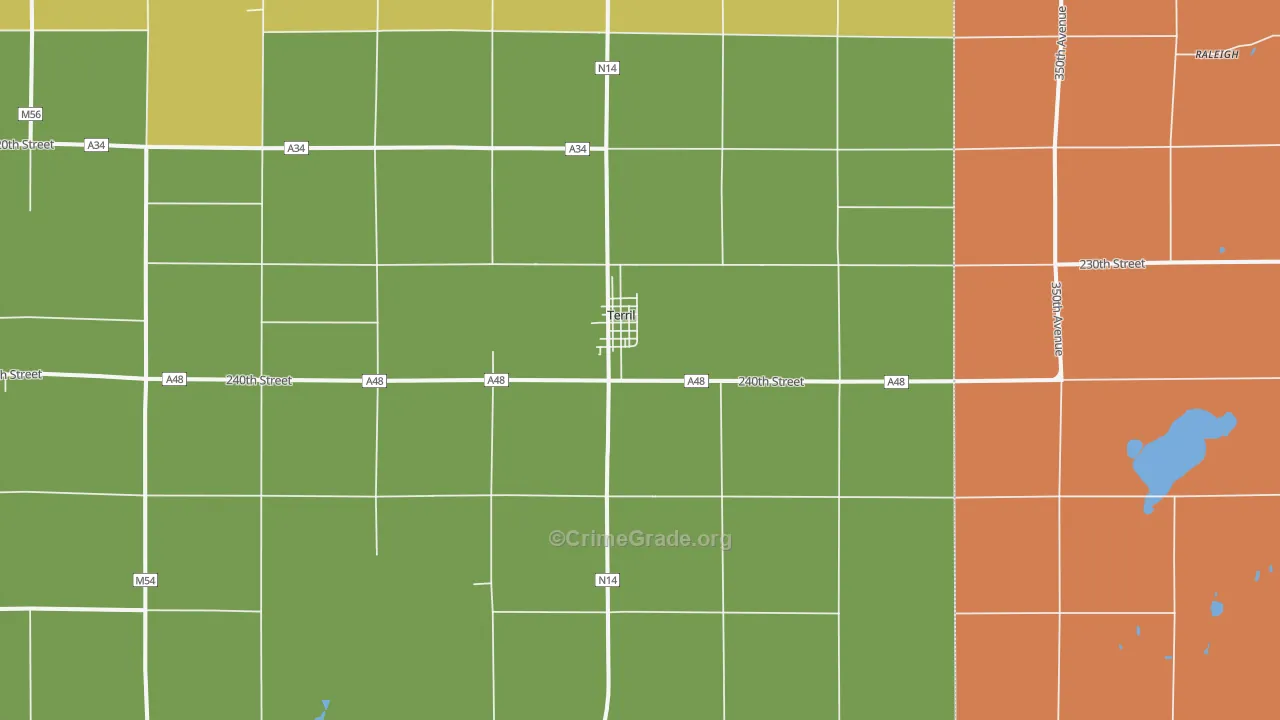 Terril, IA Map of Murder Rates