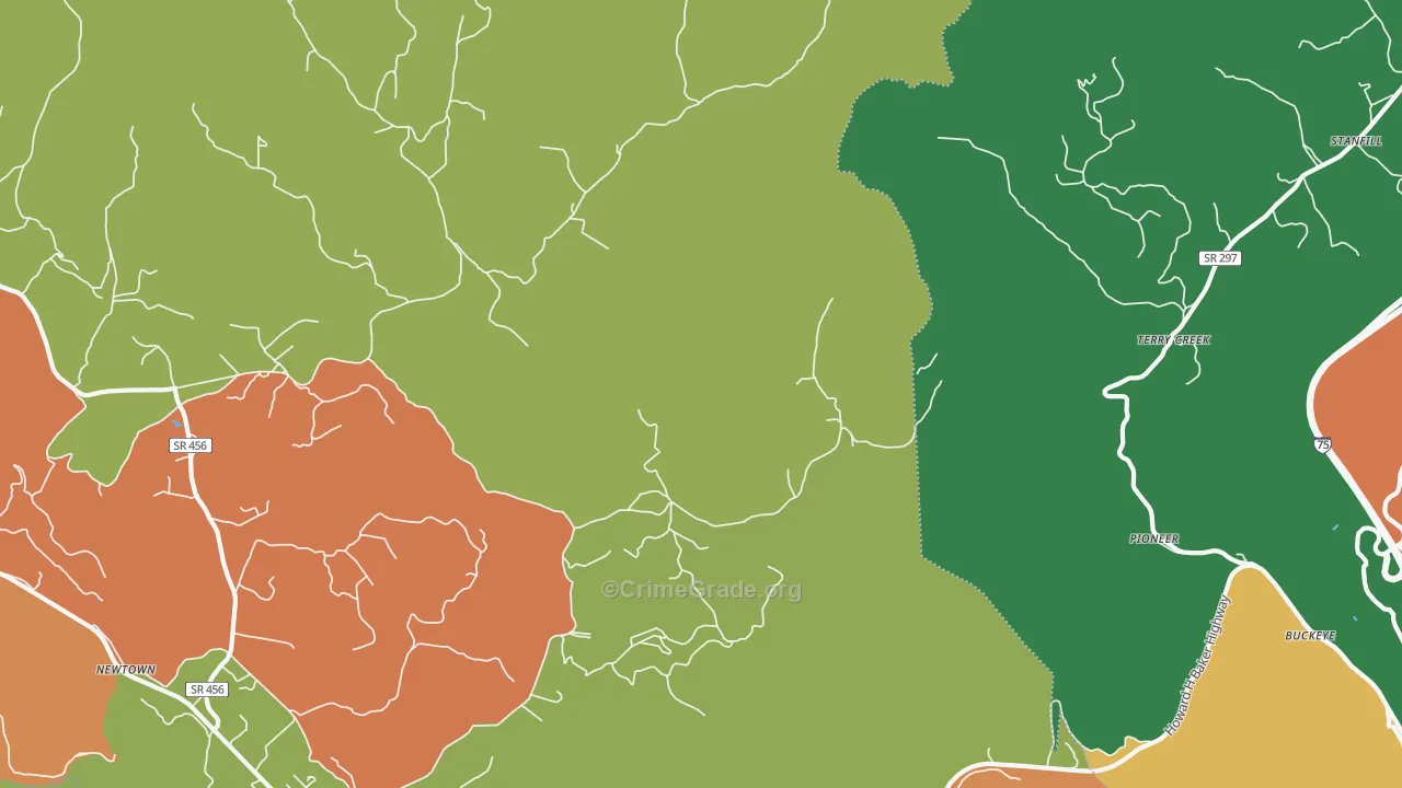 Terry Creek, TN Map of Murder Rates