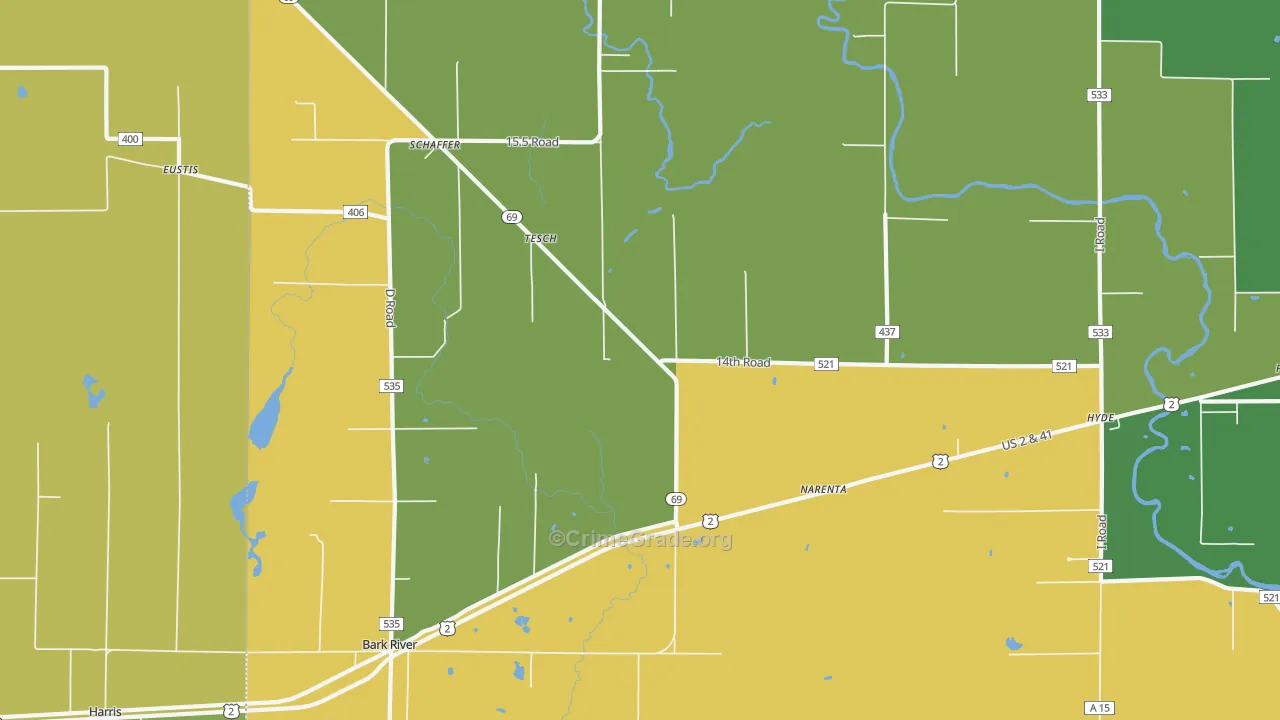 Tesch, MI Map of Murder Rates