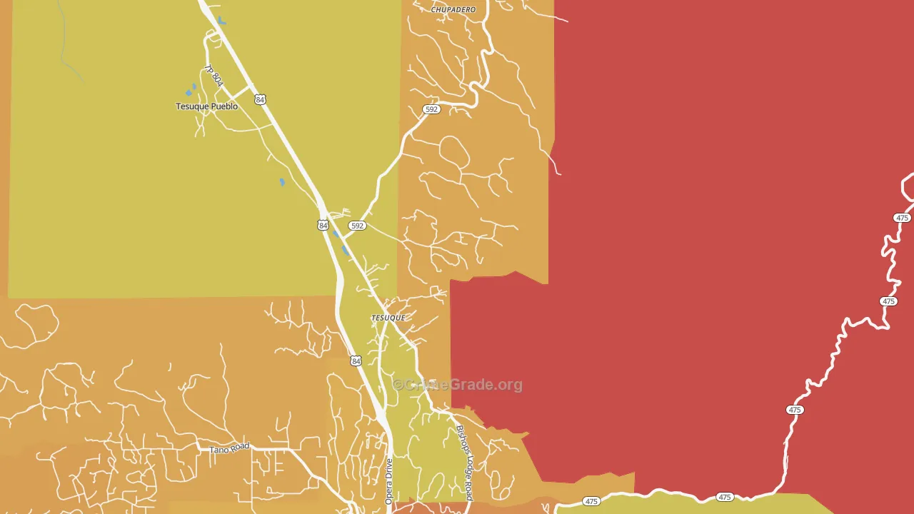 Tesuque, NM Map of Murder Rates