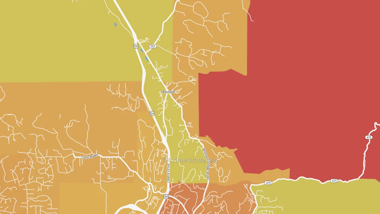 Tesuque Pueblo, NM Map of Murder Rates