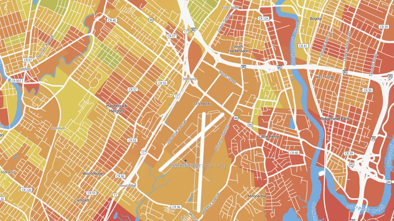 Teterboro, NJ Map of Murder Rates