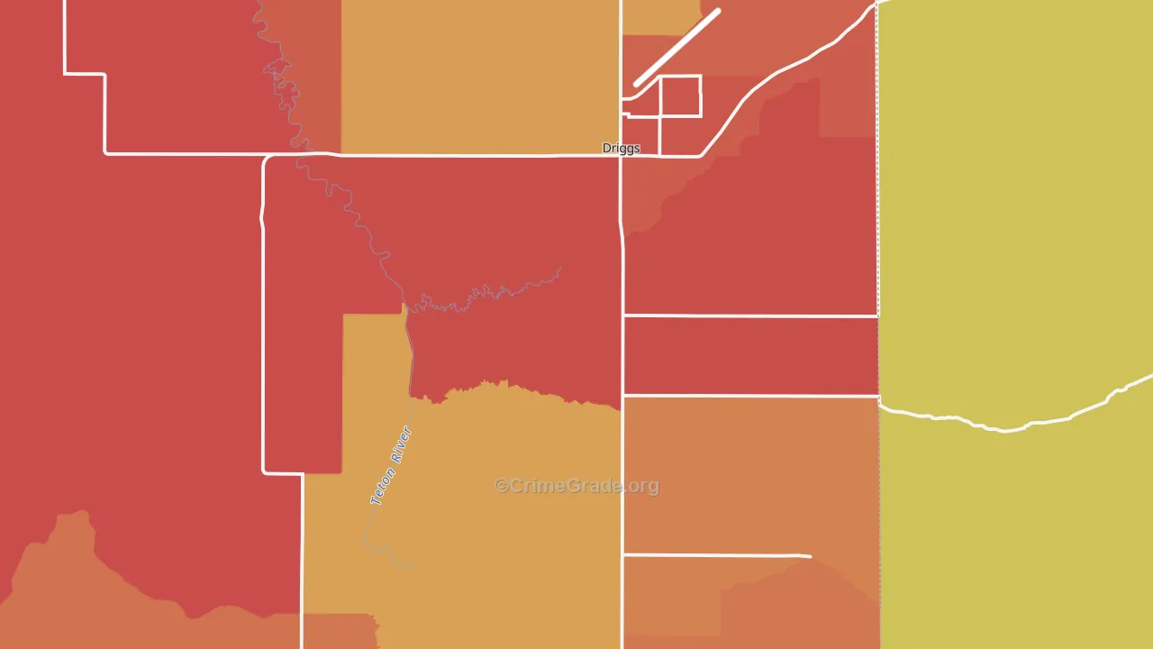 Teton County, ID Map of Murder Rates