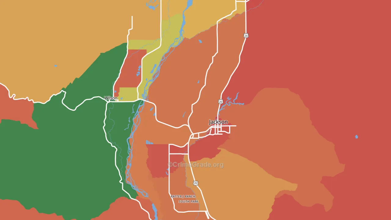 Teton County, WY Map of Murder Rates