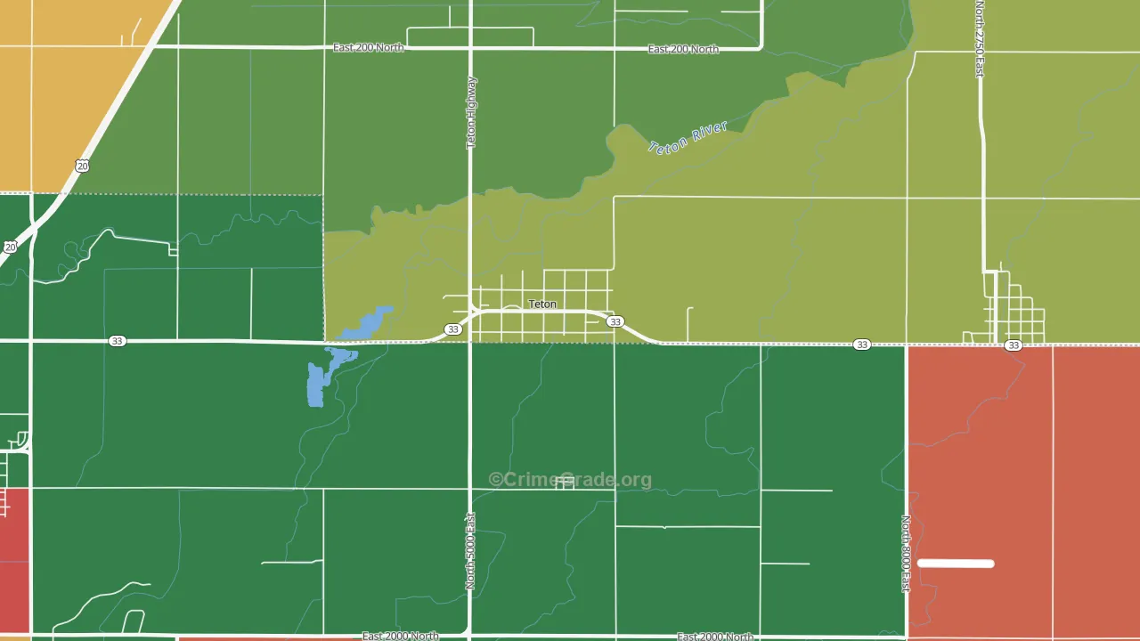 Teton, ID Map of Murder Rates