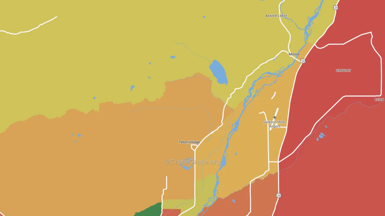 Teton Village, WY Map of Murder Rates