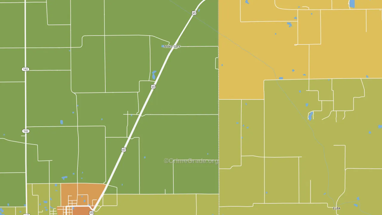 Texas City, IL Map of Murder Rates