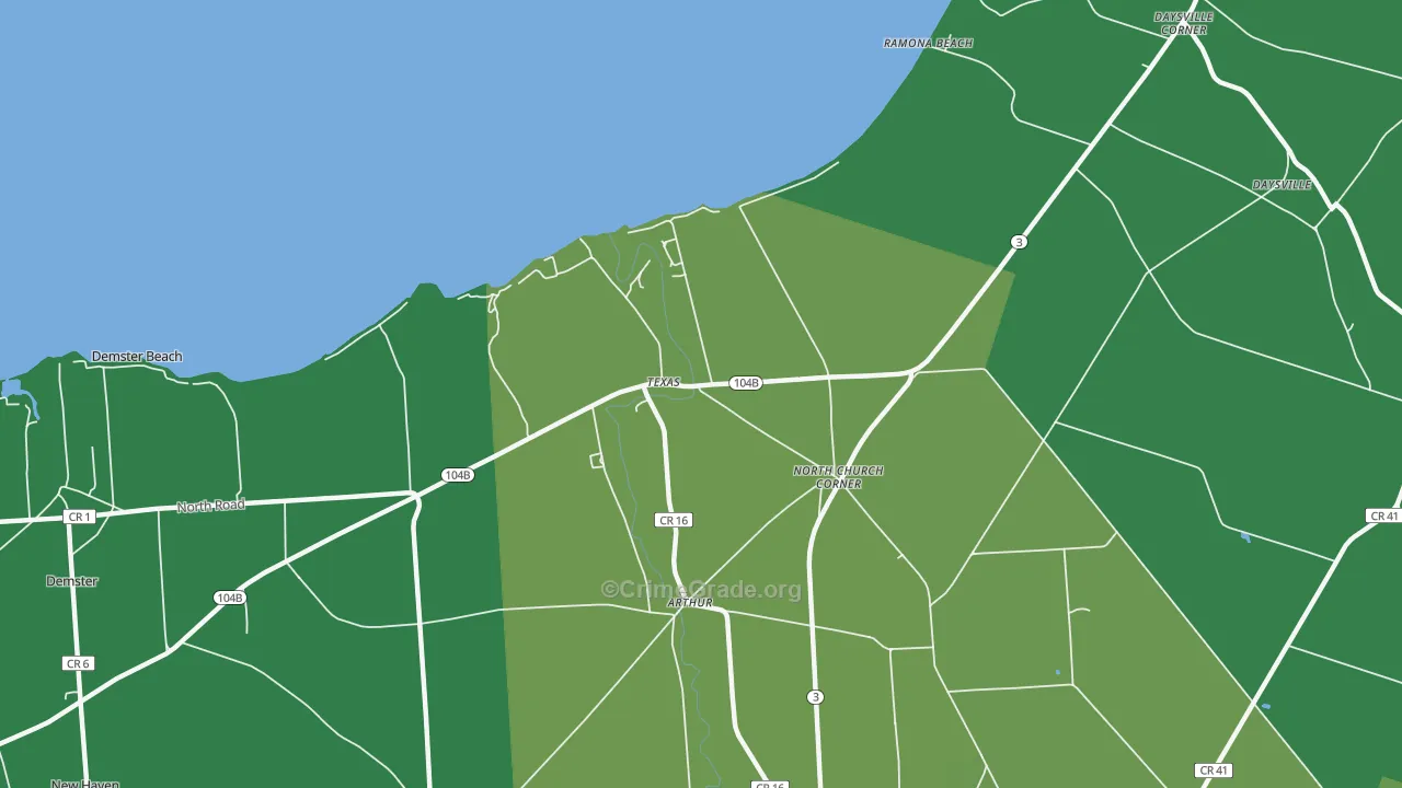 Texas, NY Map of Murder Rates