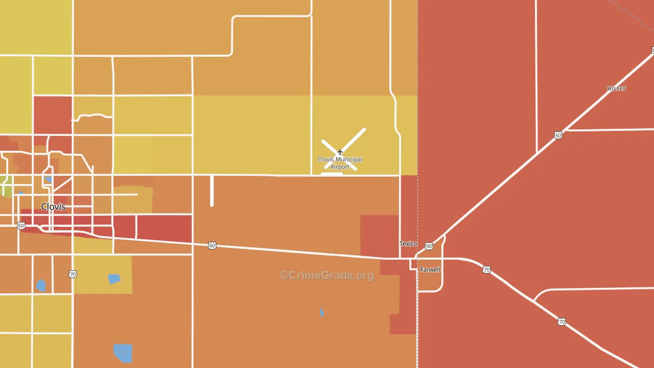 Texico, NM Map of Murder Rates